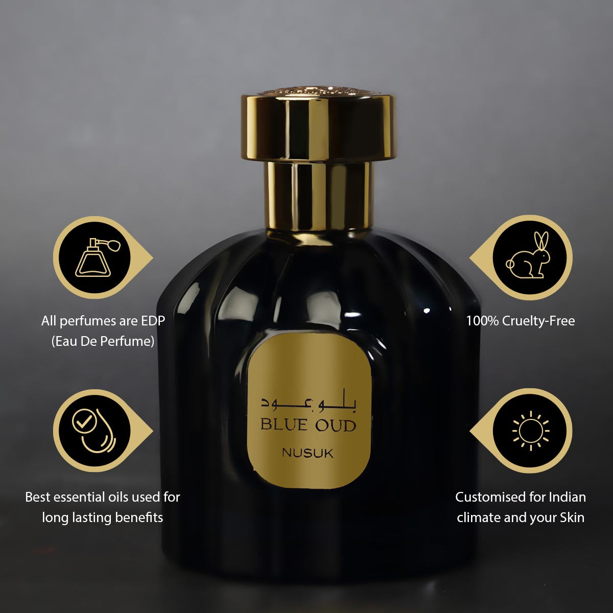 Nusuk Blue Oud Premium Quality Long Lasting Made In U.A.E Eau De Parfum For Men
