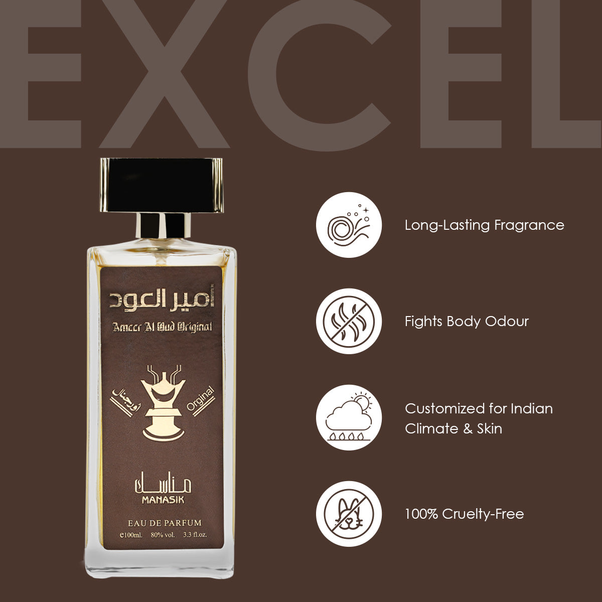 MANASIK Ameer Al Oud Original Premium Quality Long Lasting Eau De Parfum For Men