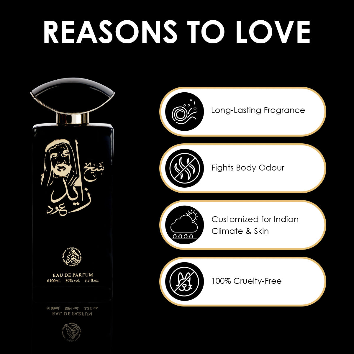 AL FAKHR Sheikh Zayed Oud Premium Quality Long Lasting Eau De Parfum For Men