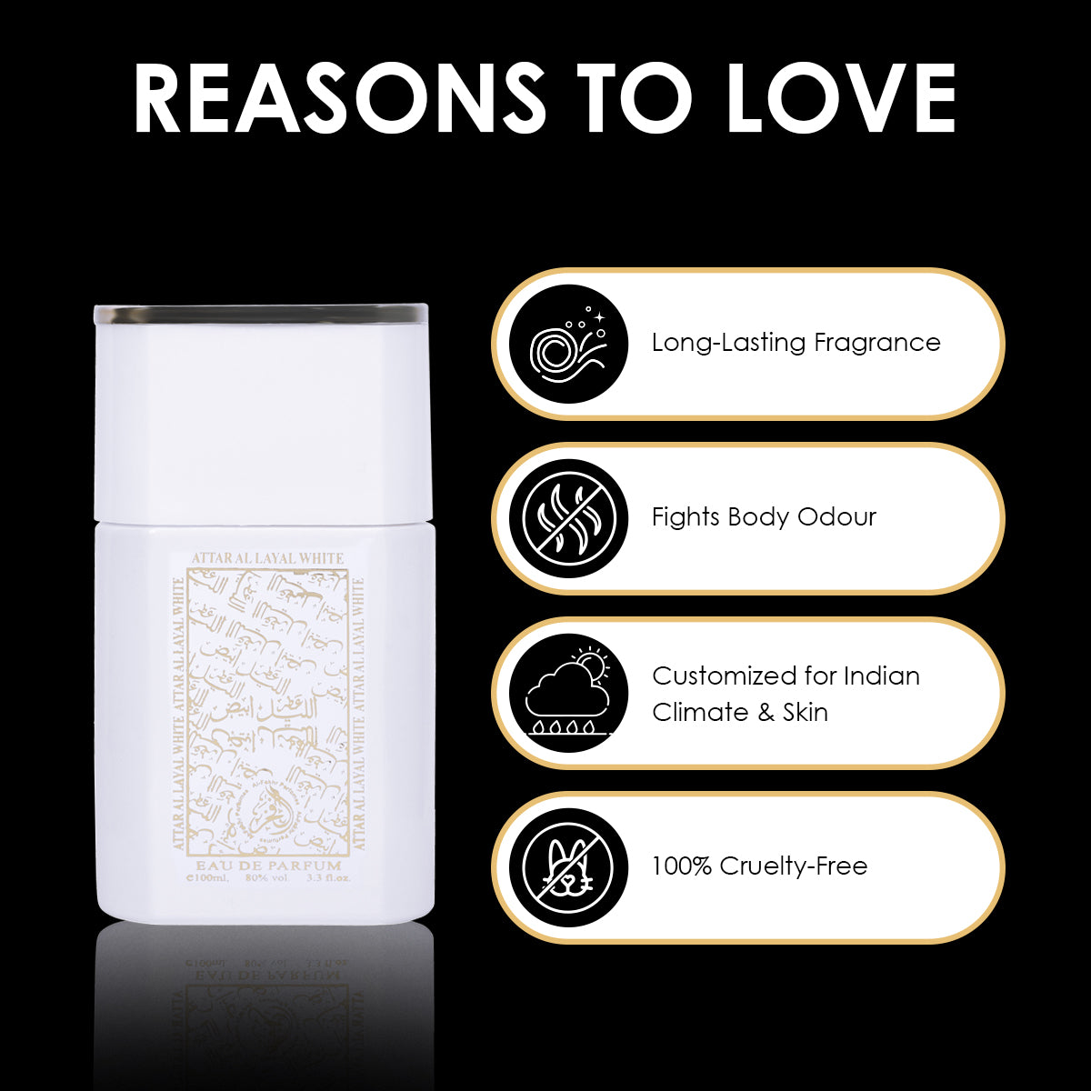 Al Fakhr Attar Al Layal White Premium Quality Long Lasting Eau De Parfum For Men